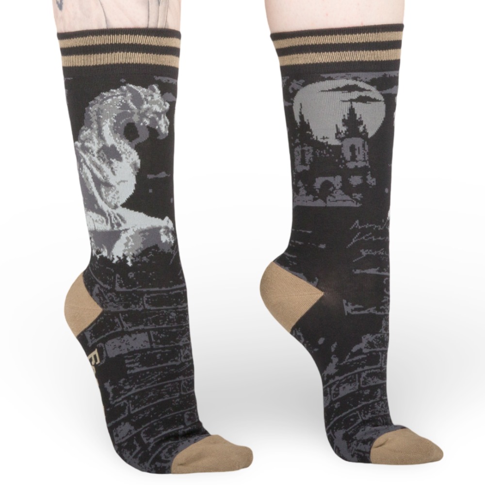 Footclothes - Nocturnal Gargoyle Guardian Socks - Black